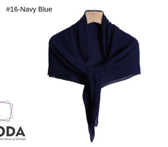 Chiffon Pleated Square Scarf Plain Color