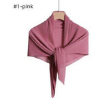 Chiffon Pleated Square Scarf Plain Color